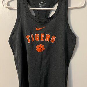 Women's Nike Anthracite Clemson Tigers Arch & Logo Tank Top - Size XS